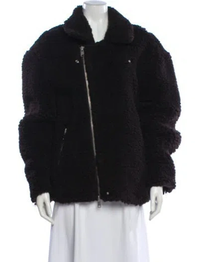Pre-owned Allsaints Faux Fur Jacket In Black