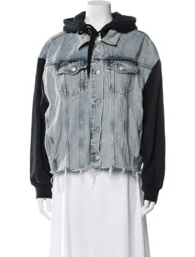 Pre-owned Allsaints Faux Fur Jacket In Blue