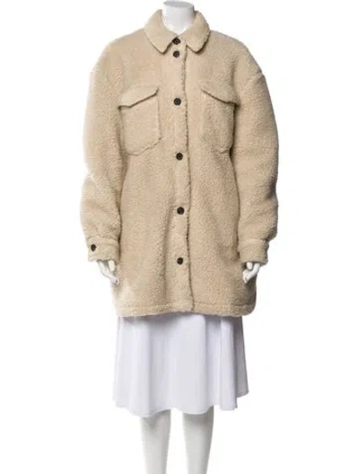 Pre-owned Allsaints Faux Fur Jacket In Neutral