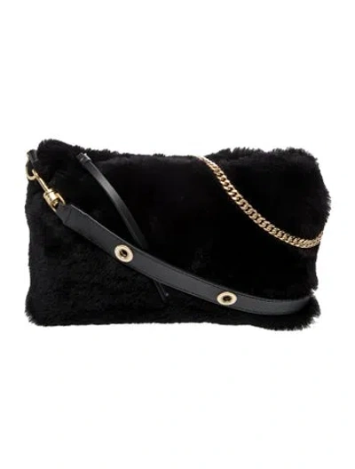 Pre-owned Allsaints Faux Fur Shoulder Bag In Black