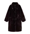 Allsaints Womens Chocolate Brow Sora Relaxed-fit Faux-fur Coat In Brown