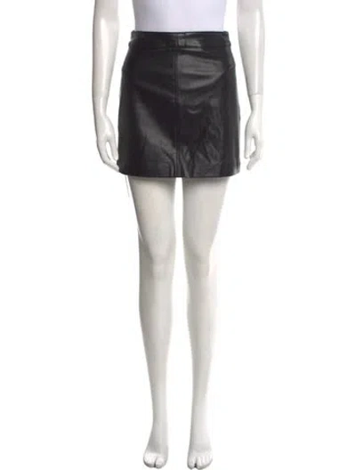 Pre-owned Allsaints Faux Leather Mini Skirt In Black