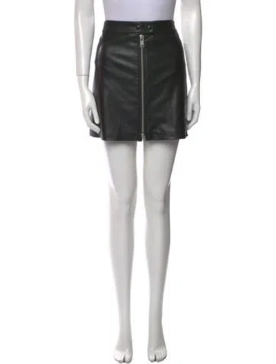 Pre-owned Allsaints Faux Leather Mini Skirt In Black
