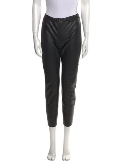 Pre-owned Allsaints Faux Leather Skinny Leg Pants In Black