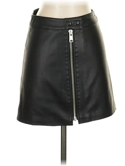 Pre-owned Allsaints Faux Leather Skirt In Black