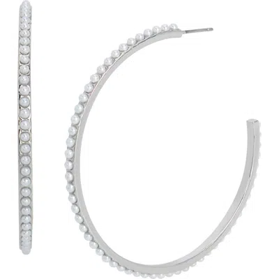 Allsaints Faux Pearl Hoop Earrings