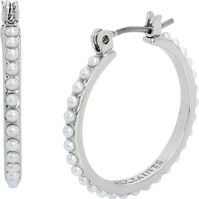 Allsaints Faux Pearl Huggie Hoop Earrings