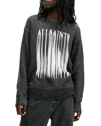 Allsaints Fayde Regular Fit Logo Sweater In Washed Black
