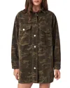 Allsaints Faye Flocked Dress In Green