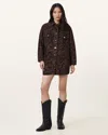 Allsaints Faye Oversized Shacket Dress In Brown