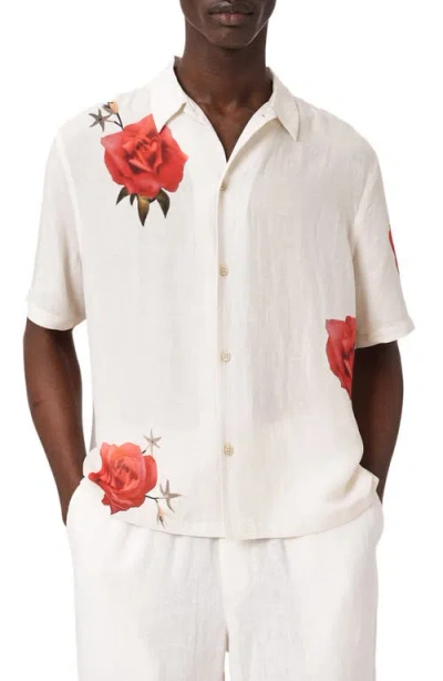Allsaints Fazed Floral Button-up Camp Shirt In Multi