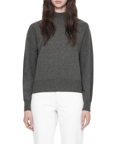 Allsaints Fedi Cashmere & Wool Mock Neck Sweater In Green