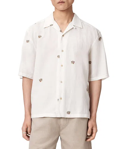 Allsaints Feline Pattern Shirt In White