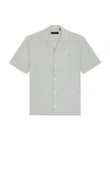 Allsaints Felix Button Down Shirt In Machine Grey