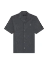 Allsaints Felix Button Down Shirt In Pitched Blue