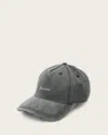 Allsaints Felix Embroidered Baseball Cap In Washed Black