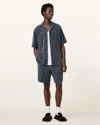 Allsaints Felix Relaxed Fit Towelling Shorts In Pitched Blue