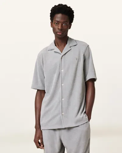 Allsaints Felix Relaxed Towel Short Sleeve Shirt In Machine Grey