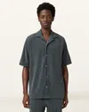 Allsaints Felix Relaxed Towel Short Sleeve Shirt In Pitched Blue
