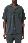 Allsaints Felix Relaxed Towel Short Sleeve Shirt In Pitched Blue