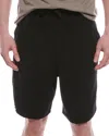 Allsaints Mens Jet Black Hanbury Drawstring-waist Cotton And Linen Shorts In Black