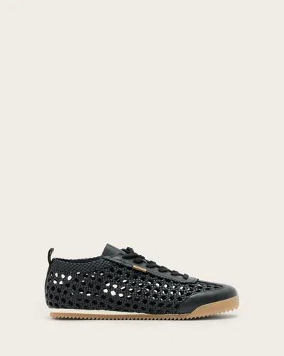 Allsaints Female Kenny Woven Leather Trainers In Black