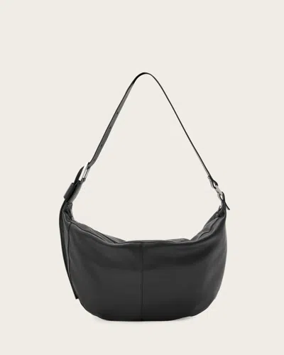 Allsaints Female Luna Slouchy Leather Shoulder Bag In Black