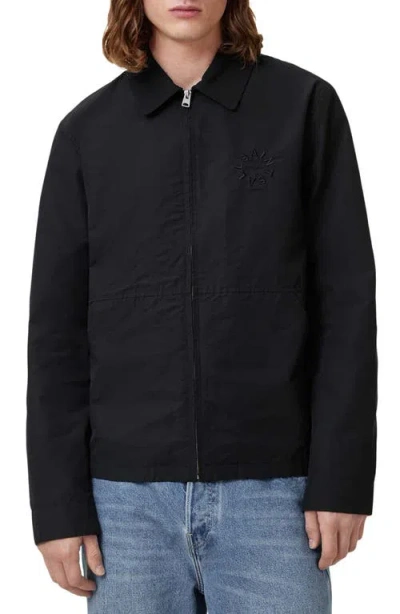 Allsaints Fenway Cotton Blend Jacket In Black