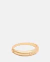 Allsaints Fern Engraved Logo Hinged Bangle Bracelet In Gold