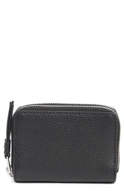 Allsaints Fetch Leather Card Wallet In Black