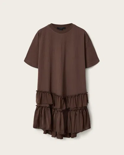 Allsaints Feyre Relaxed Fit Mini Dress In Brown