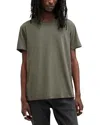 Allsaints Figure Crew Neck Raw Edge T-shirt In Thyme Green