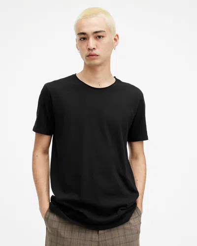 Allsaints Figure Crew Neck Raw Edge T-shirt In Black