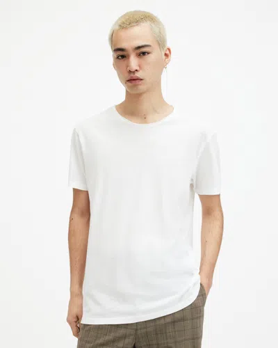 Allsaints Figure Crew Neck Raw Edge T-shirt In White