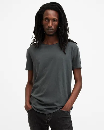 Allsaints Figure Crew Neck Raw Edge T-shirt In Carter Grey