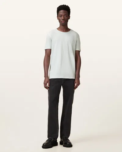 Allsaints Figure Crew Neck Raw Edge T-shirt In Foam Green