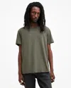 Allsaints Figure Crew Neck Raw Edge T-shirt In Thyme Green