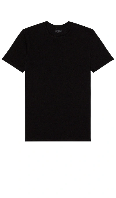 Allsaints Figure Crew Tee In Jet Black