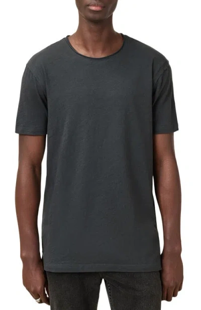 Allsaints Figure Roll Neck Cotton T-shirt In Carter Grey