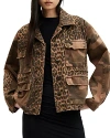 Allsaints Finch Leopard Camouflage Print Jacket In Animal