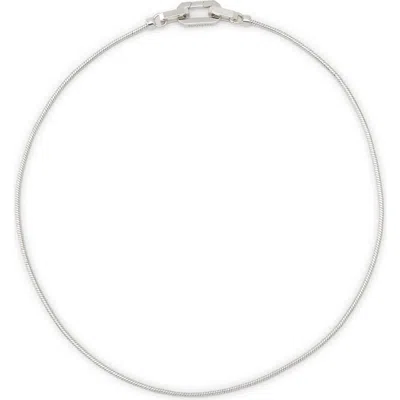 Allsaints Fine Rope Necklace In Rhodium