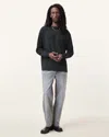 Allsaints Finn Long Sleeve Crew Neck Oversized T-shirt In Jet Black