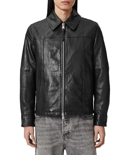 Allsaints Fitted Leather Jacket In Black