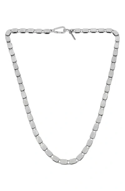 Allsaints Flat Chain Necklace In Warm Silver