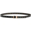 Allsaints Flat Stud Double Keeper Leather Belt In Black