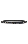 Allsaints Flat Stud Leather Belt In Black