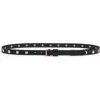Allsaints Flat Stud Leather Belt In Black