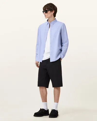 Allsaints Fletcher Long Sleeve Shirt In Light Blue