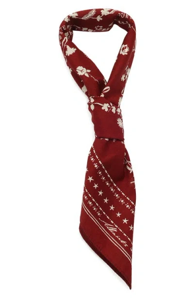 Allsaints Fleur De Lis Bandana In Red