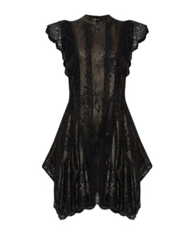 Allsaints Fleur Lace Mini Dress In Black